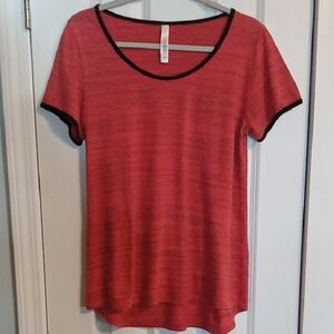 LuLaRoe Burnt Orange Short Sleeve Tee with Black Edging